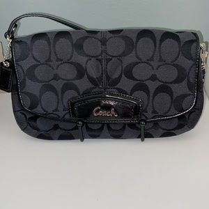 Coach Signature Flap Large Wristlet Strap Purse